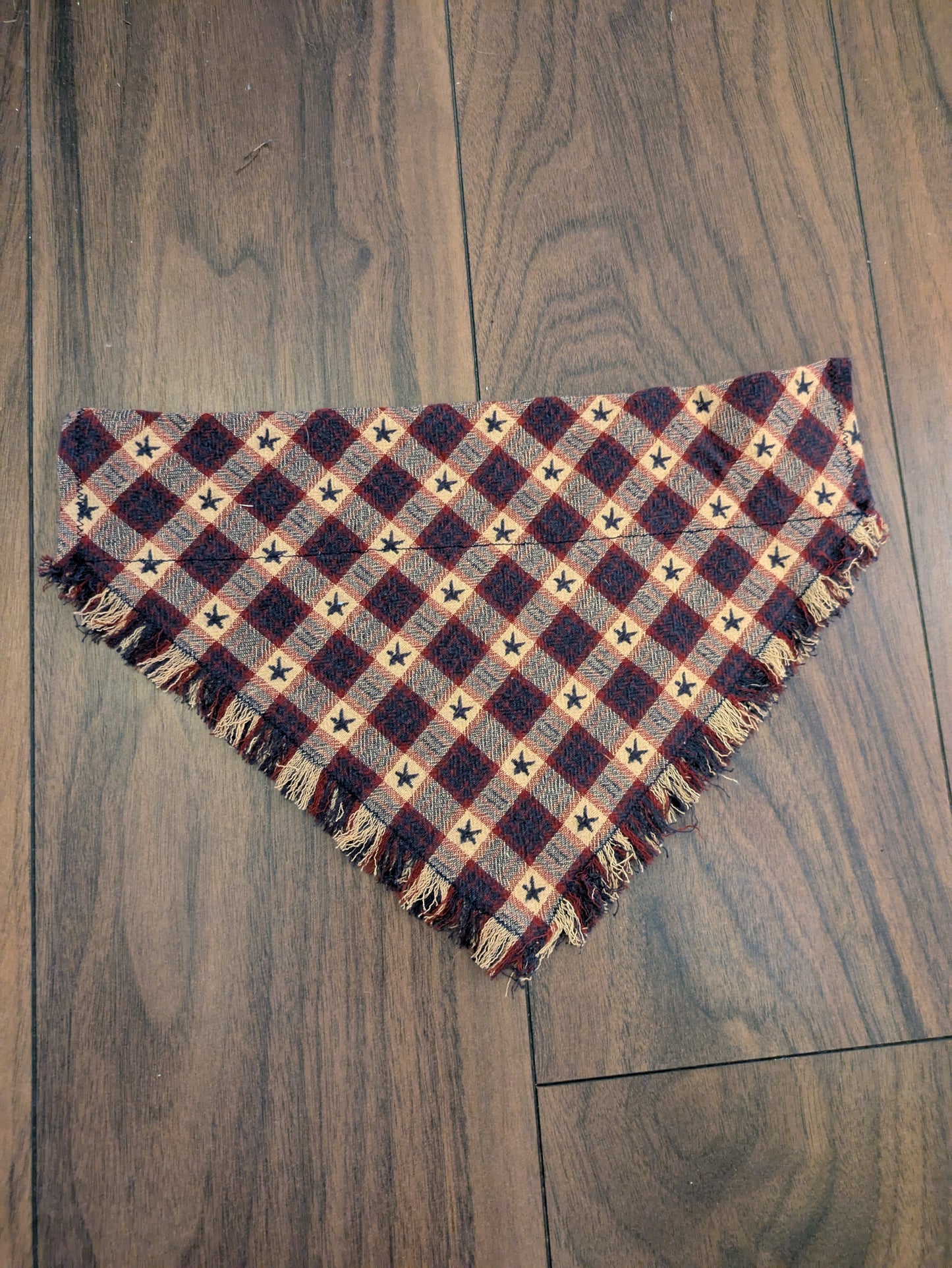 Fringed Cowboy Check Dog Bandana