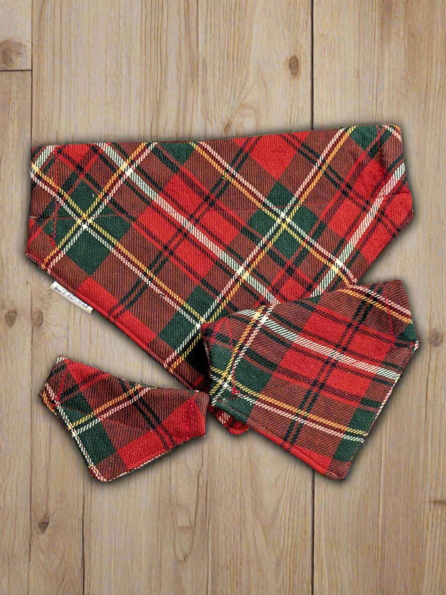 Red Plaid Dog Bandana - Fetch & Fettle