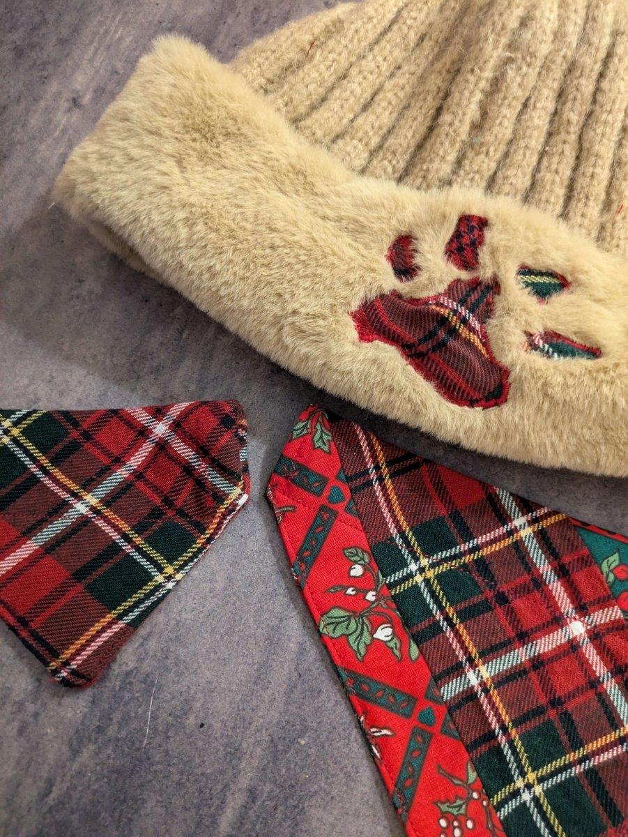 Adult Beanie Hat with Paw Applique - Fetch & Fettle