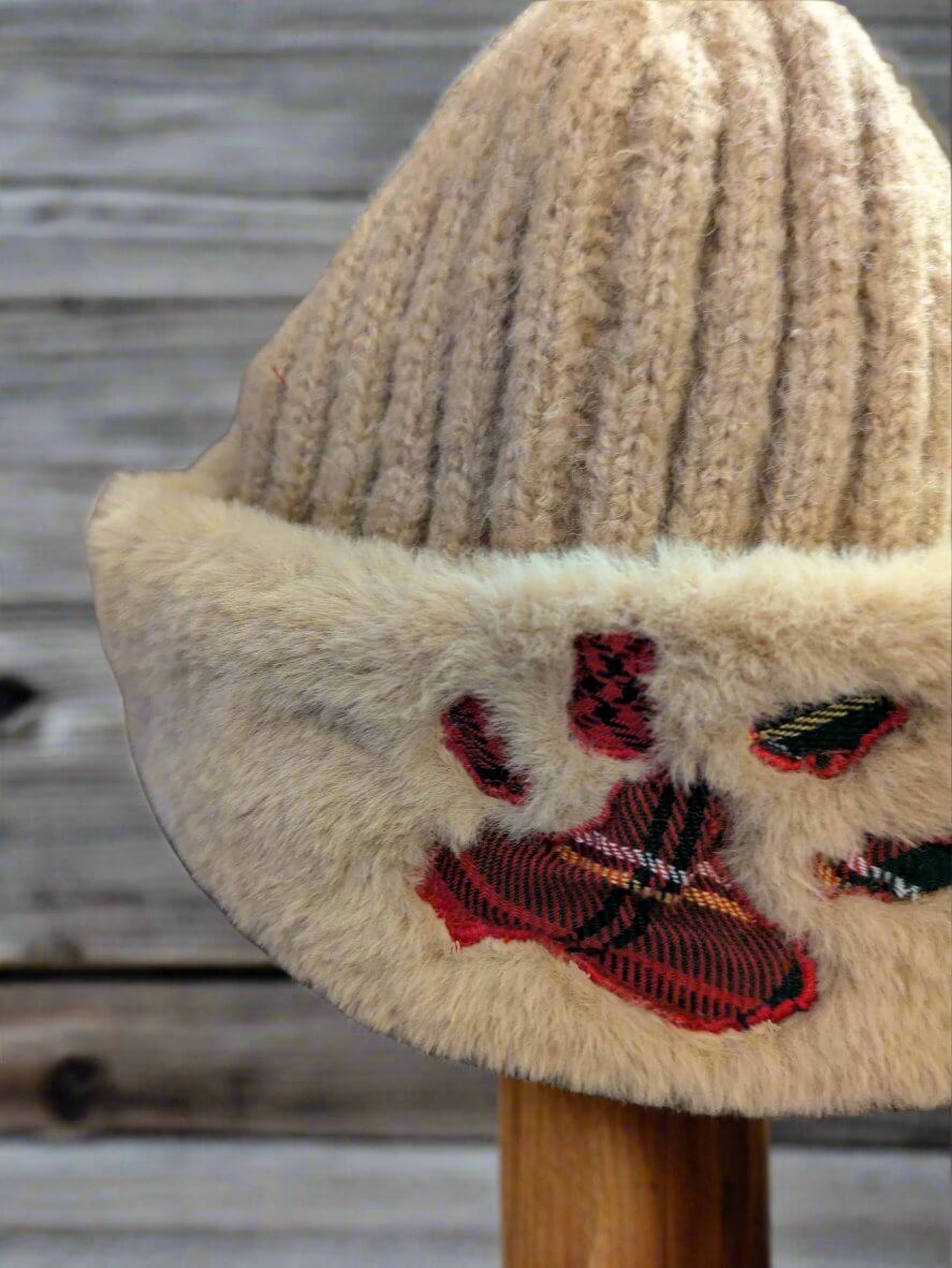 Adult Beanie Hat with Paw Applique - Fetch & Fettle