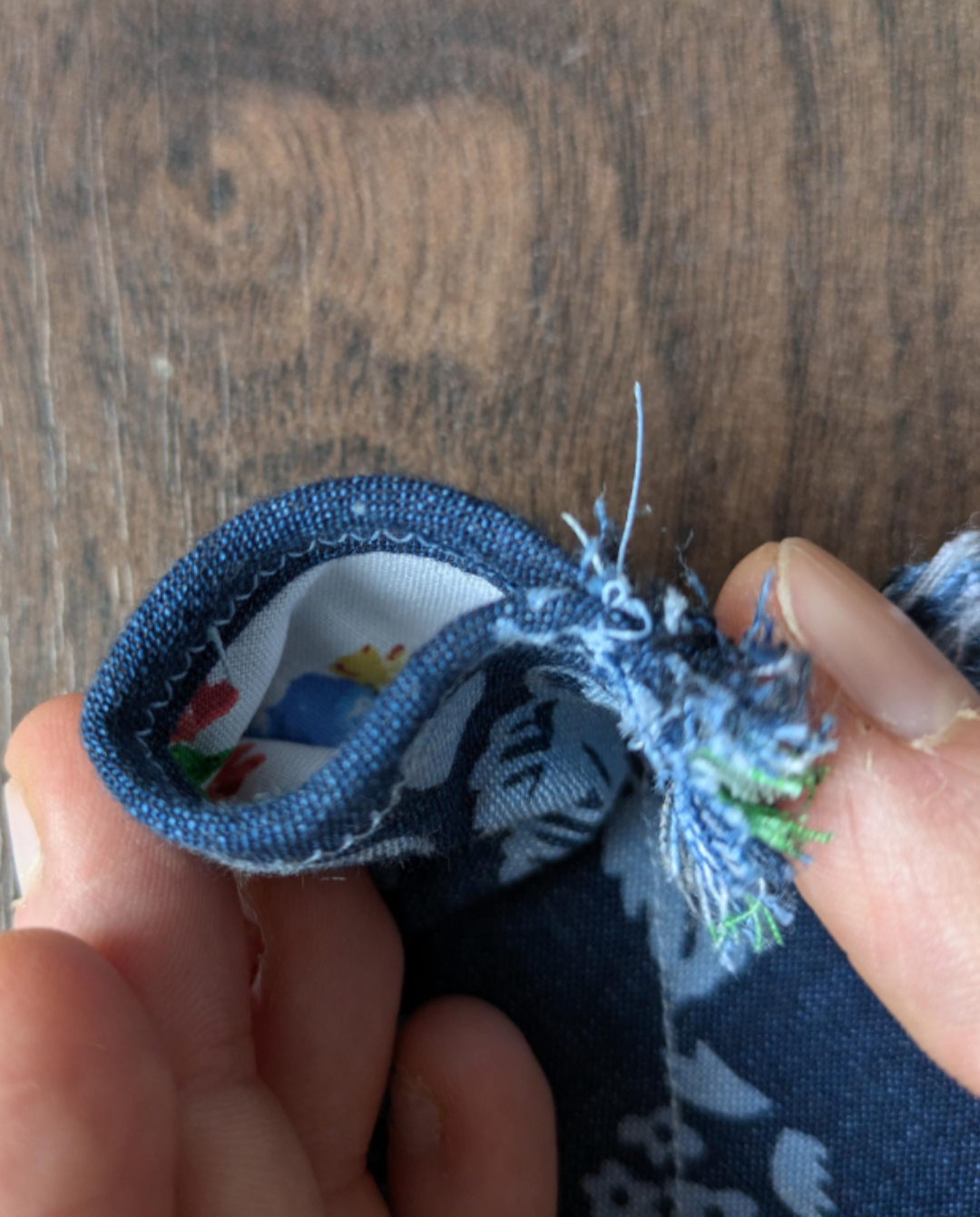 Fringed Denim Rose Dog Bandana