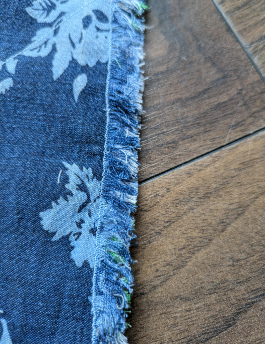 Fringed Denim Rose Dog Bandana