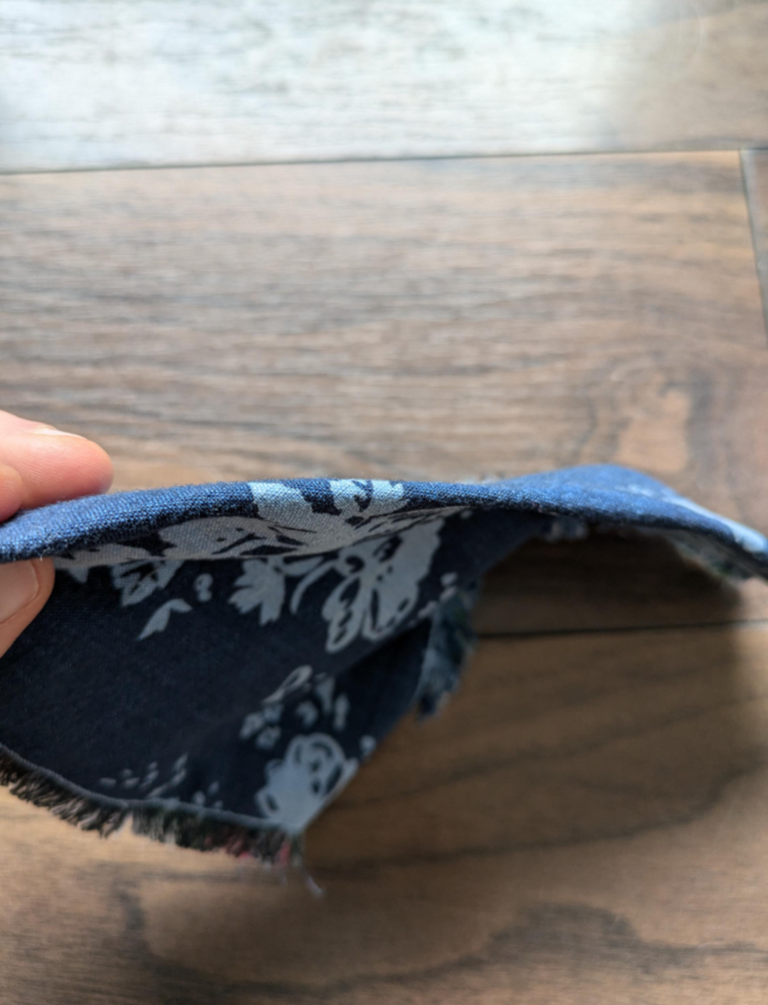 Fringed Denim Rose Dog Bandana