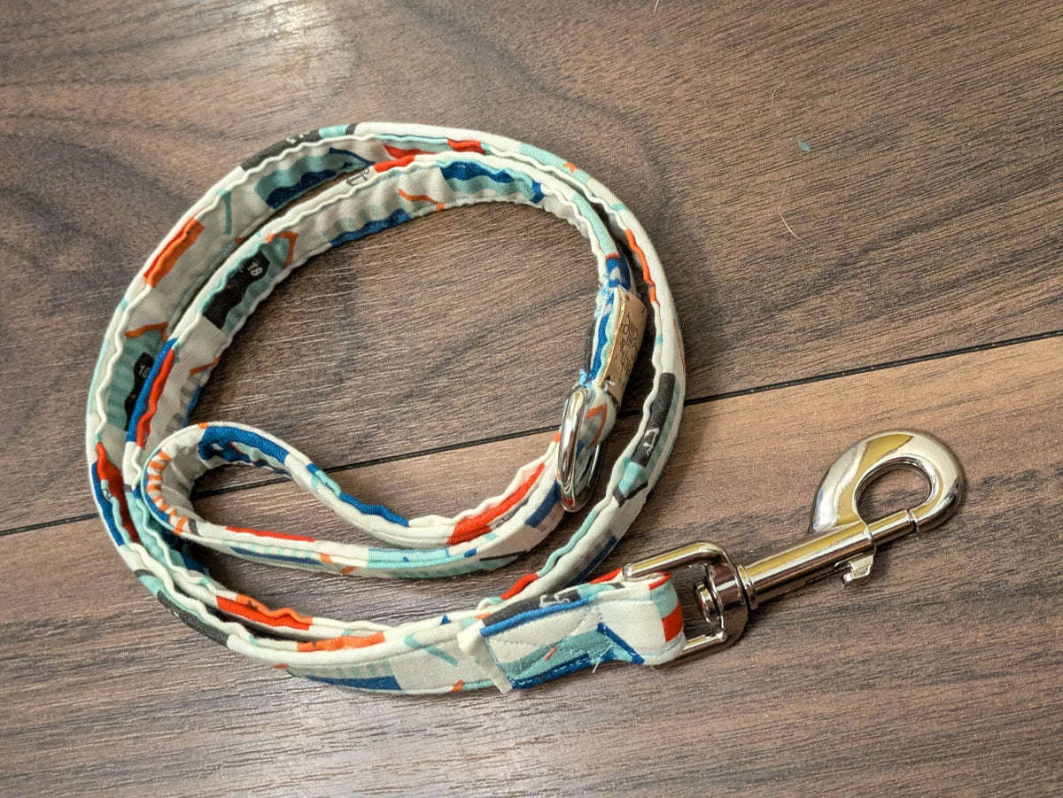 Short dog leash - beach huts (3 foot) - Fetch & Fettle
