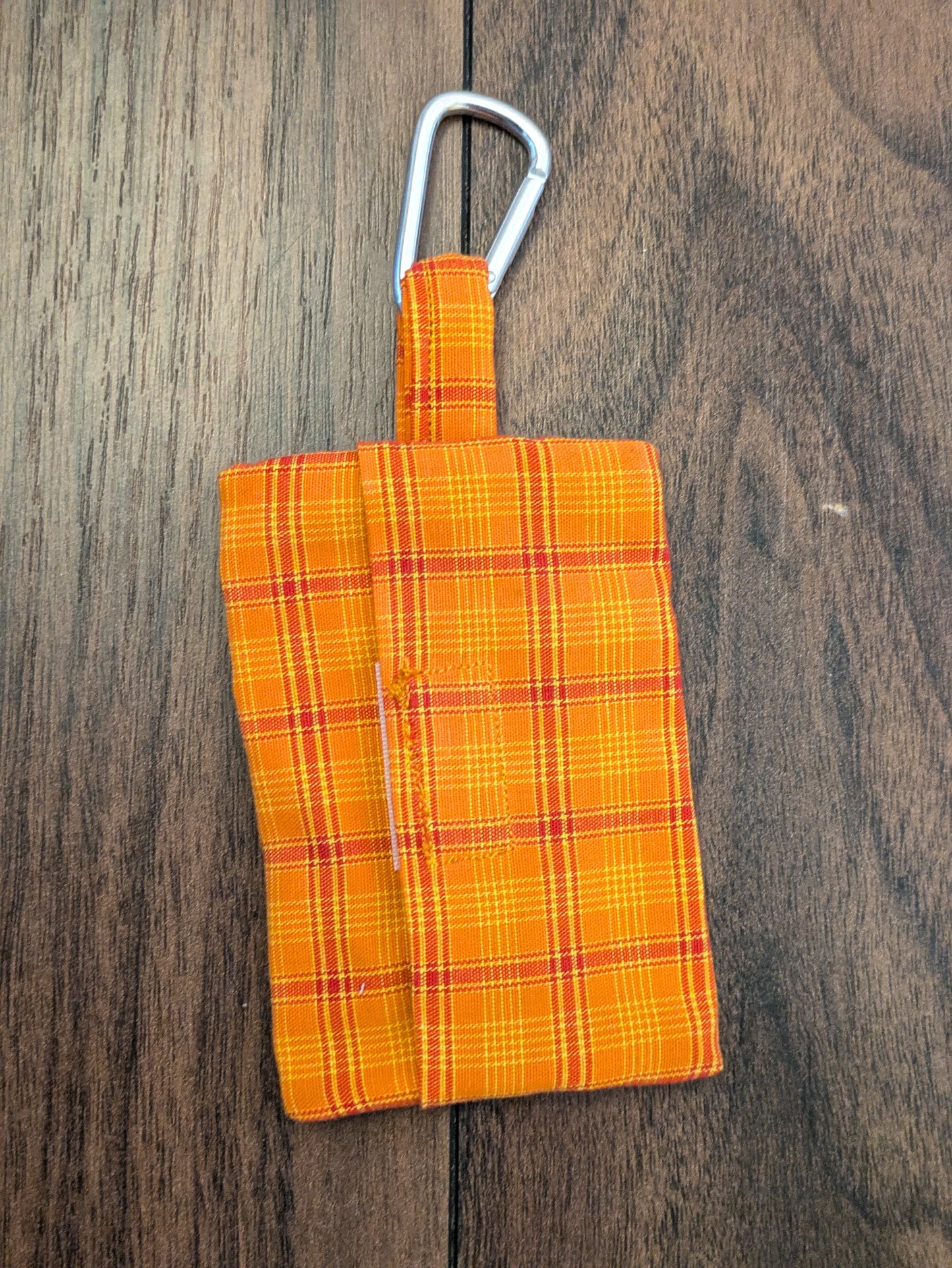 Orange poo bag holder