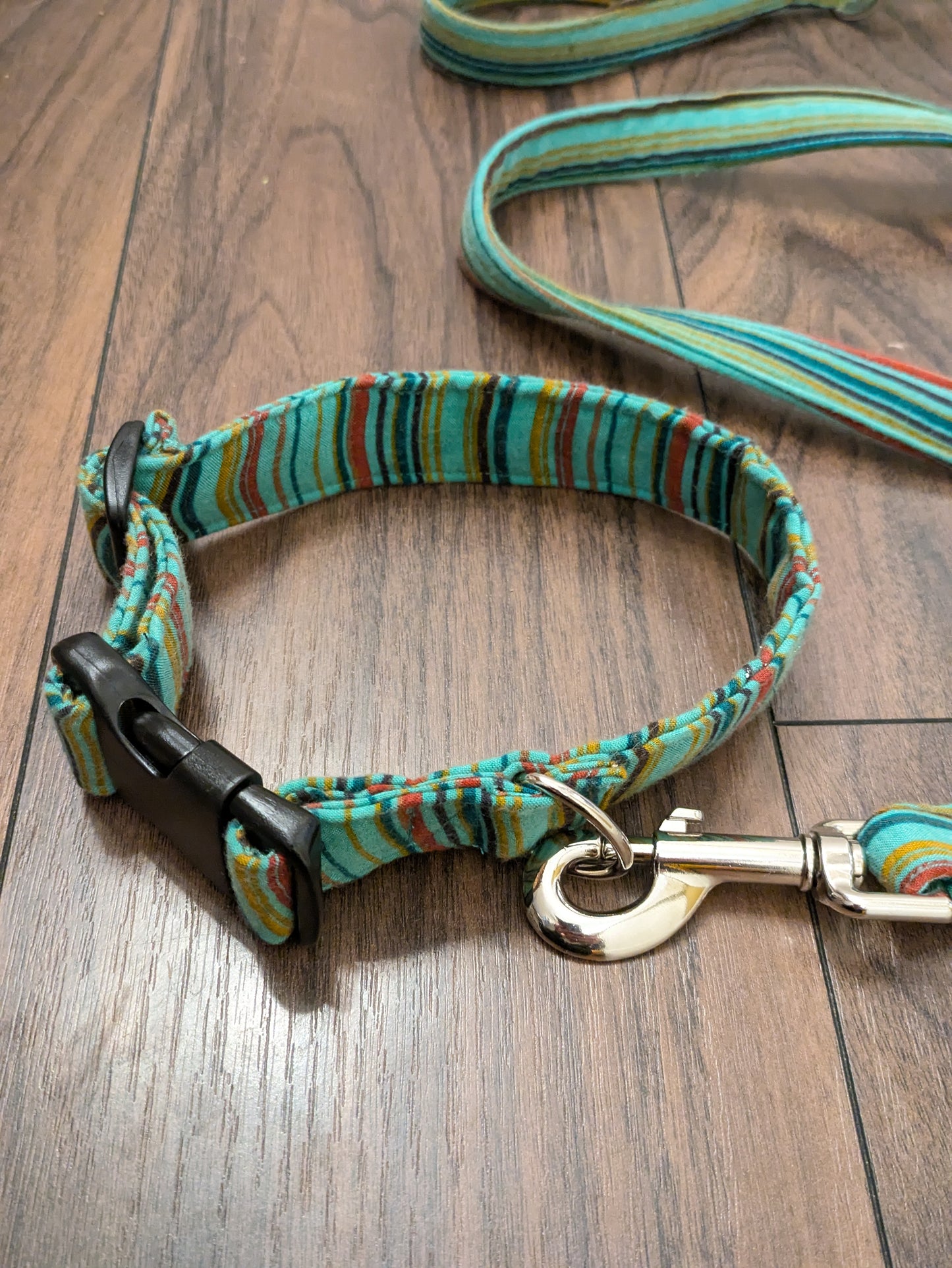 Turquoise spice - upcycled dog collar (medium)