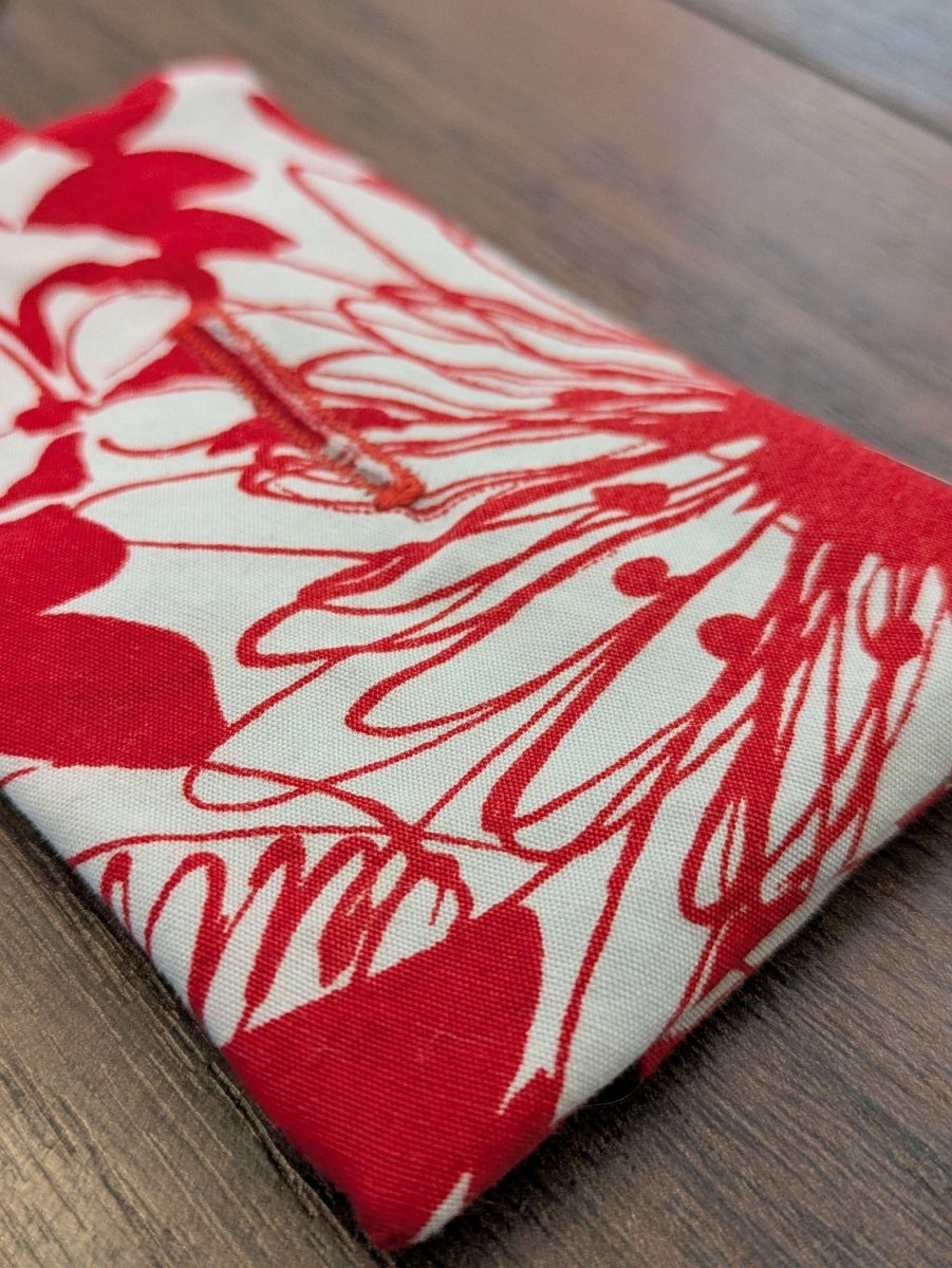 Red floral poo bag holder - Fetch & Fettle
