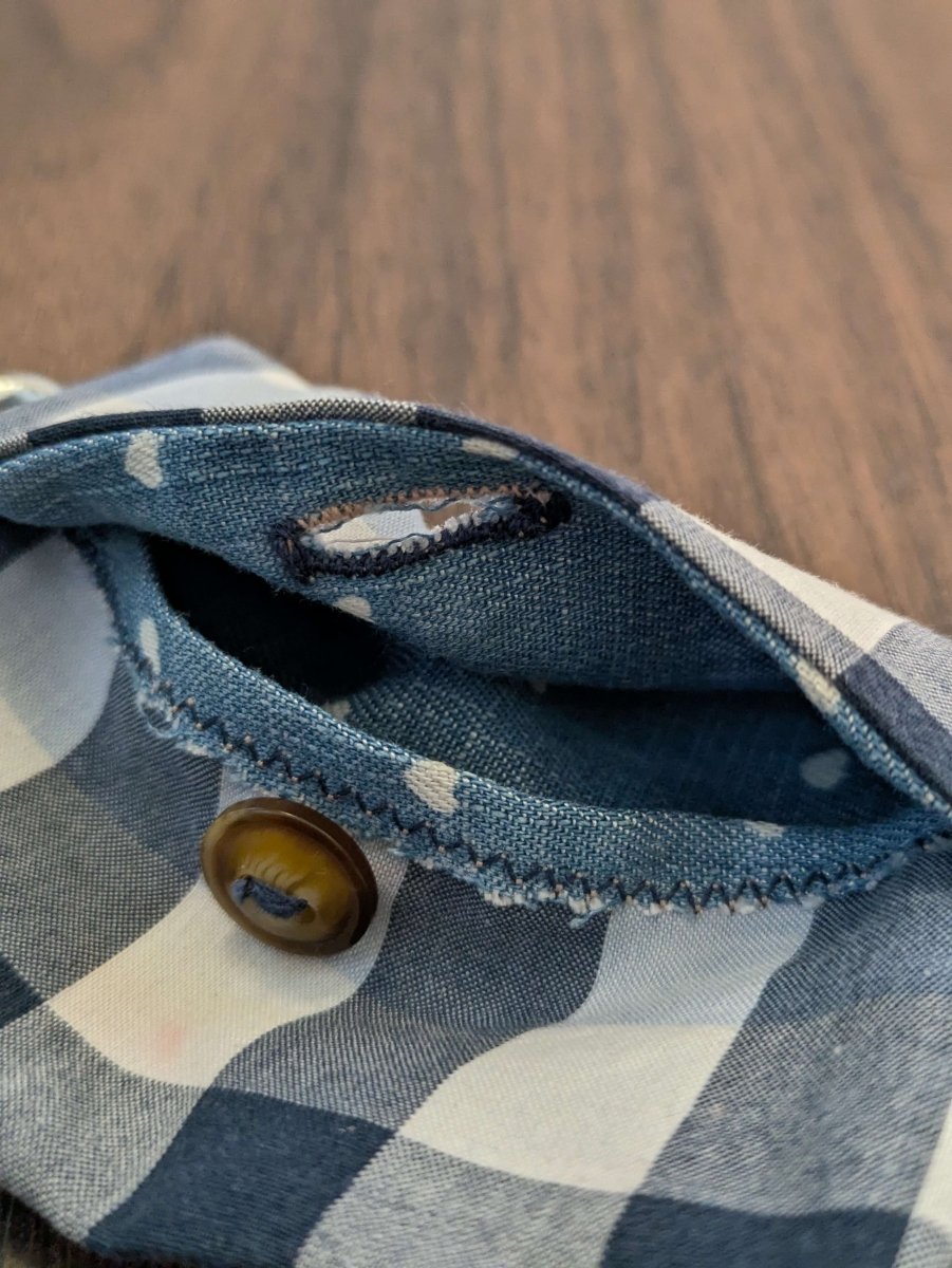Blue check poo bag holder - Fetch & Fettle