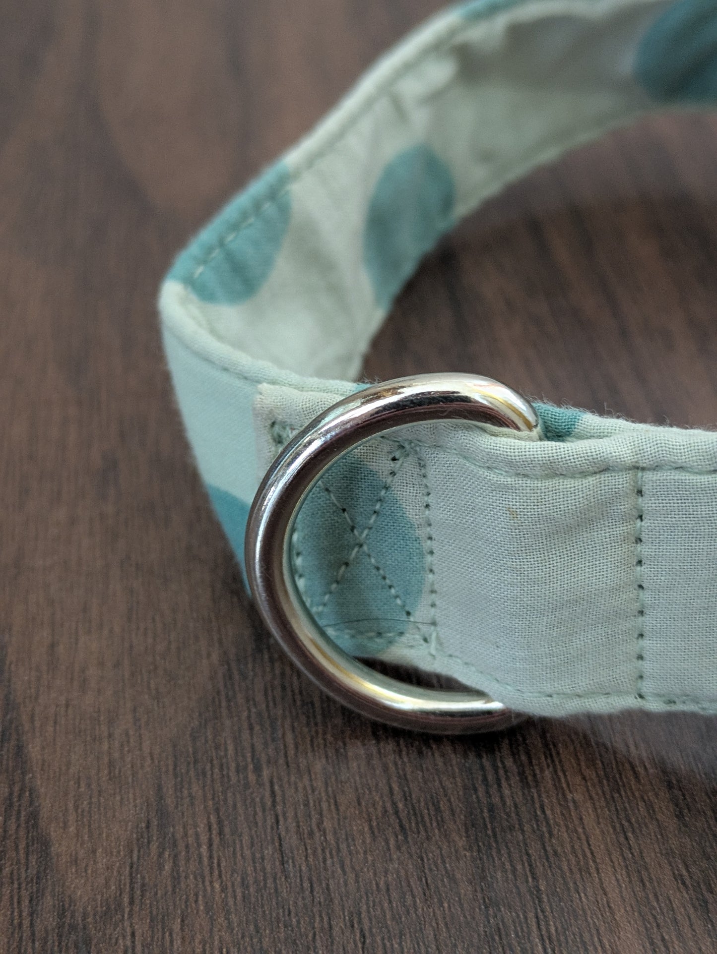 Dotty green - upcycled dog collar (small)