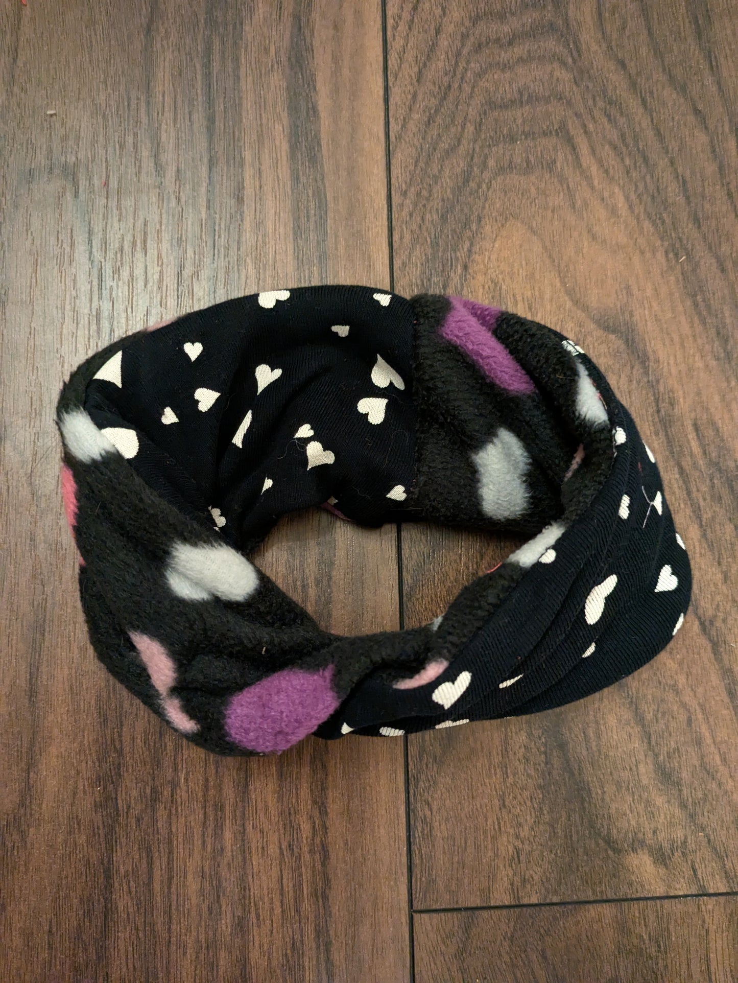 Dog infinity scarf double hearts