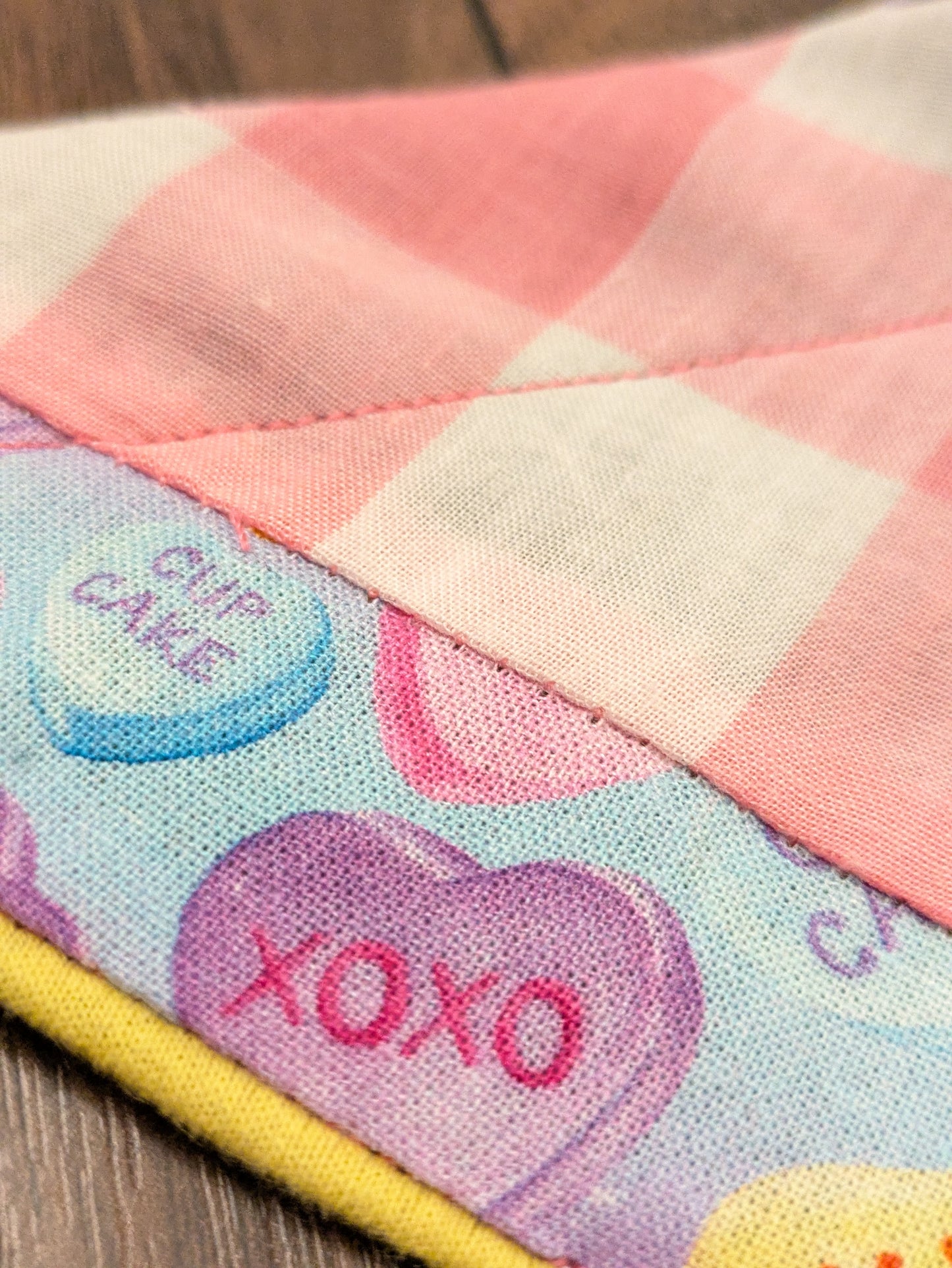 Love heart pastel dog bandana - XS
