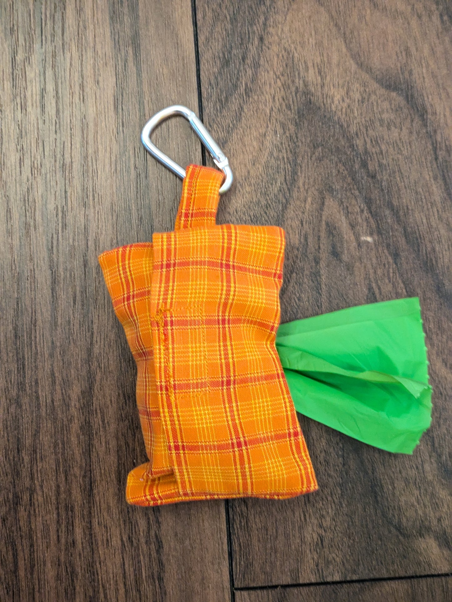 Orange poo bag holder
