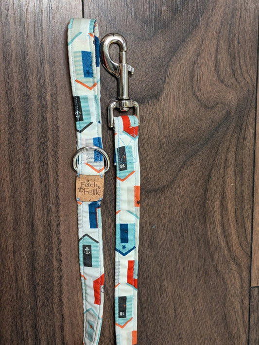 Short dog leash - beach huts (3 foot) - Fetch & Fettle