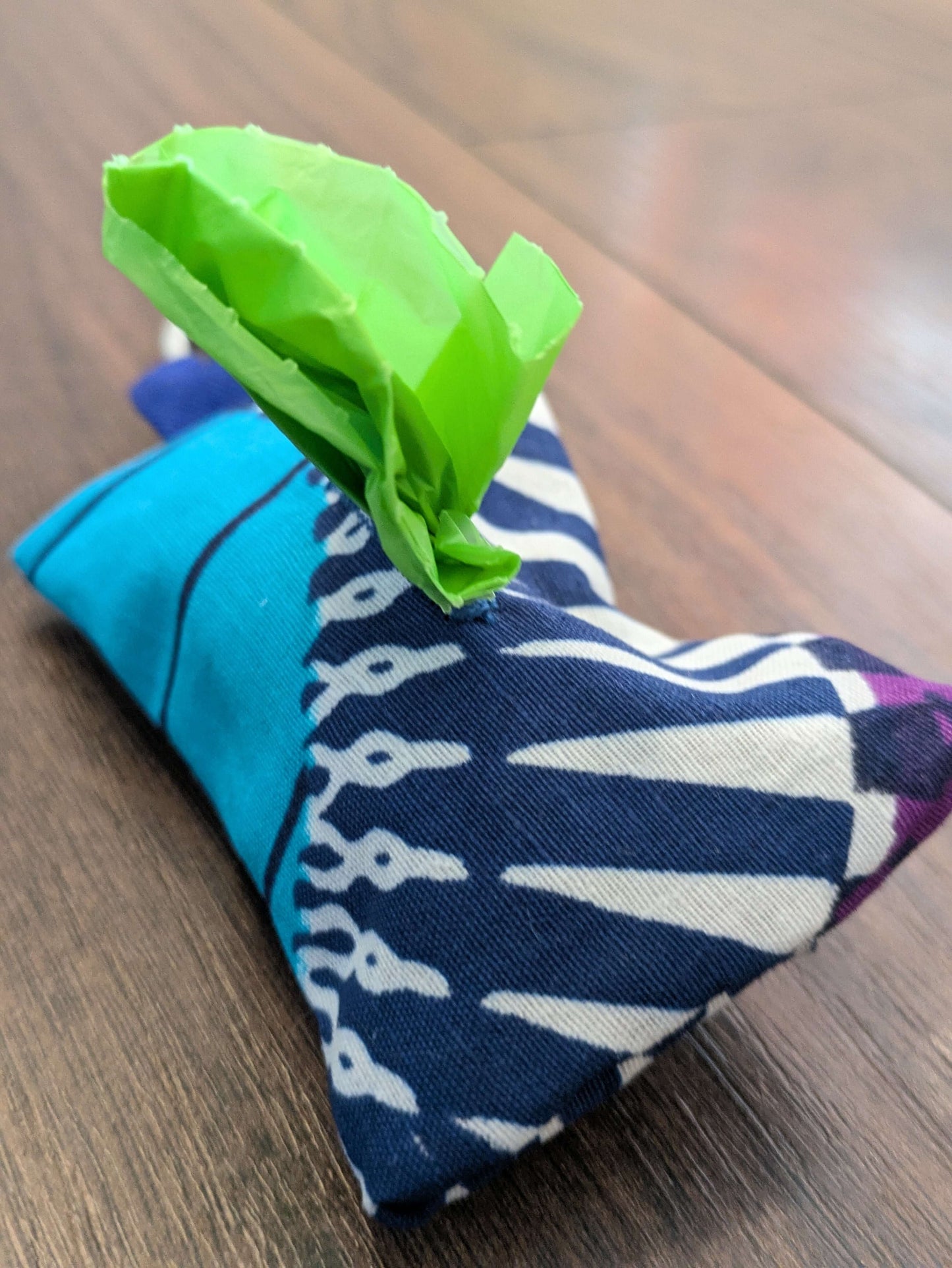 African print poo bag holder