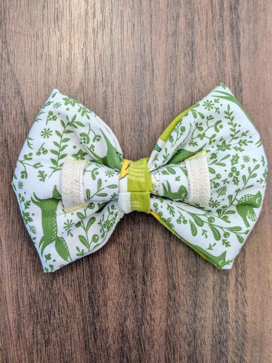 Spring greens dog bow - M - Fetch & Fettle
