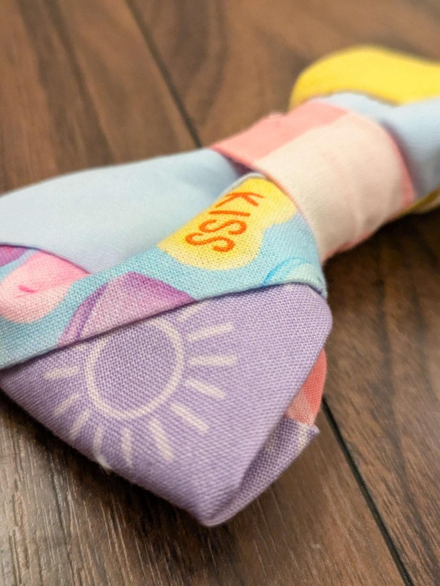 Love heart pastel dog bow tie - M - Fetch & Fettle