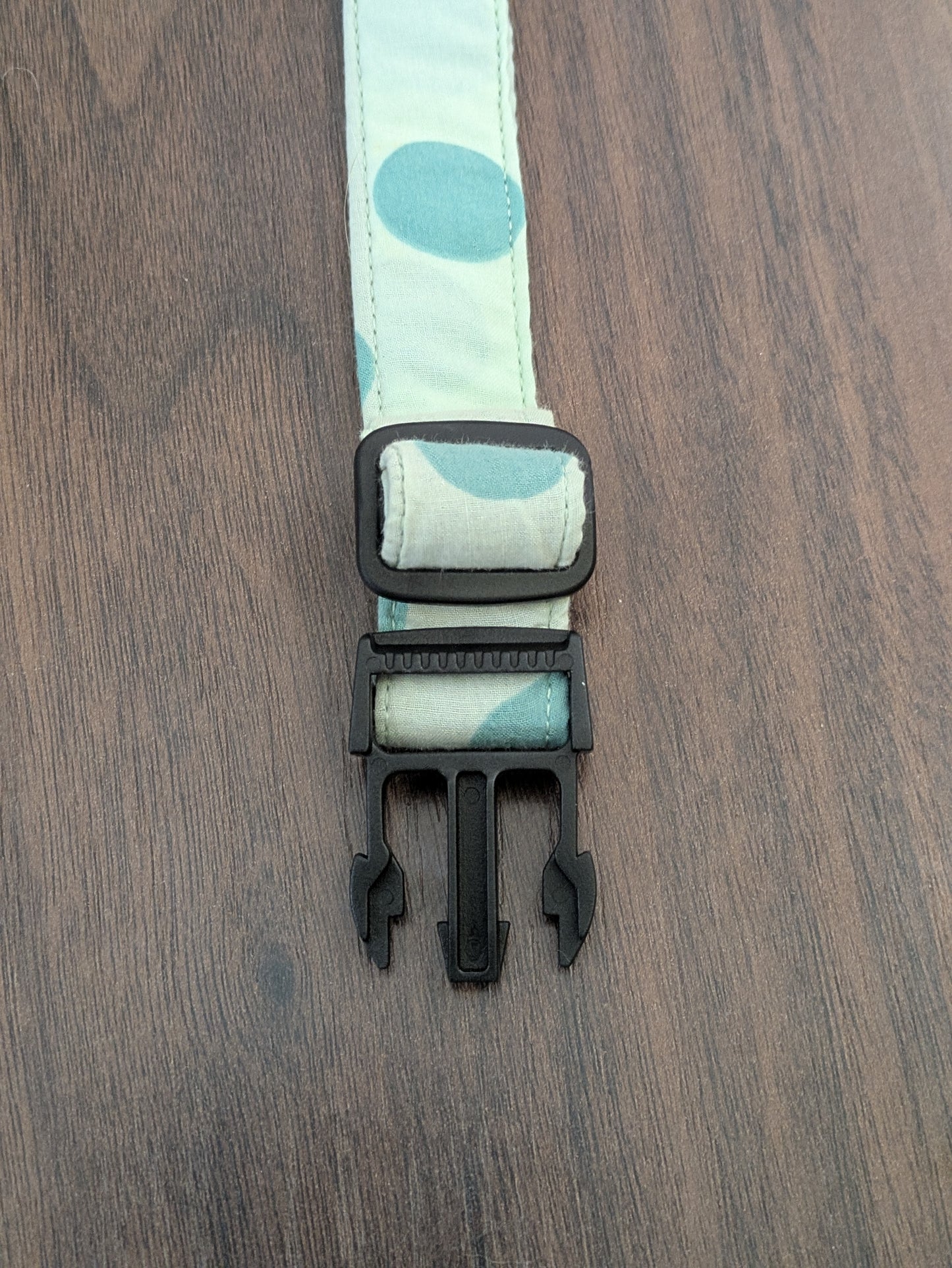 Dotty green - upcycled dog collar (small)