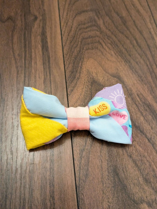 Love heart pastel dog bow tie - M - Fetch & Fettle