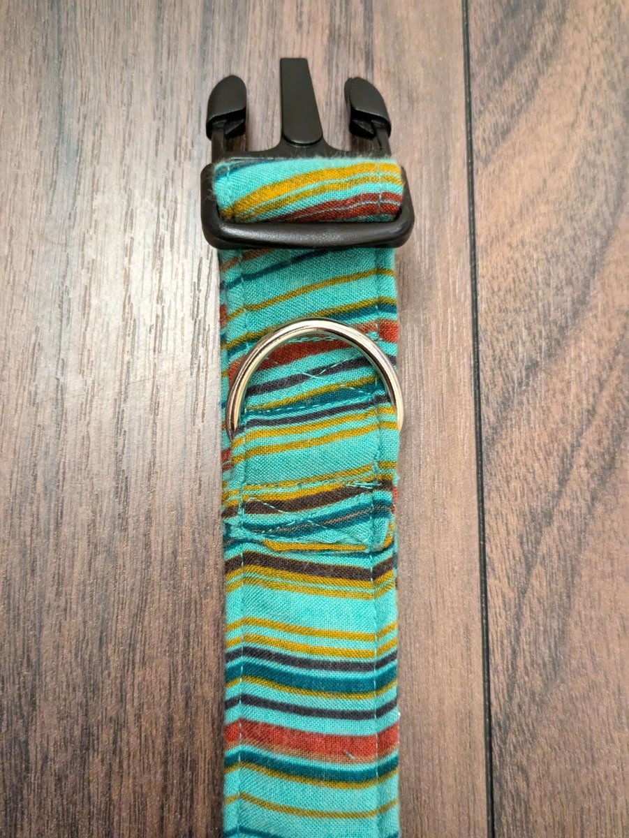Turquoise spice - upcycled dog collar (medium) - Fetch & Fettle