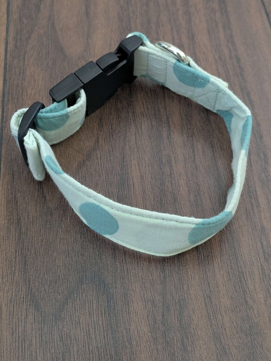 Dotty green - upcycled dog collar (small) - Fetch & Fettle