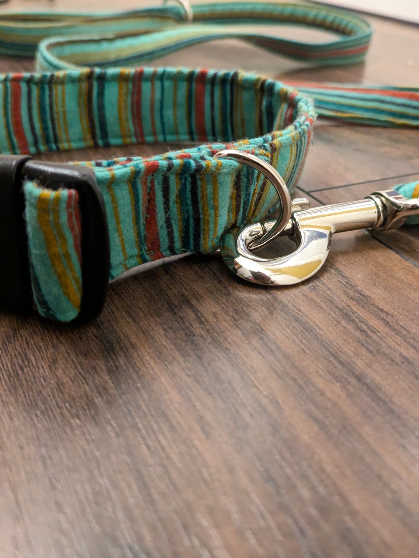 Turquoise spice - upcycled dog collar (medium)