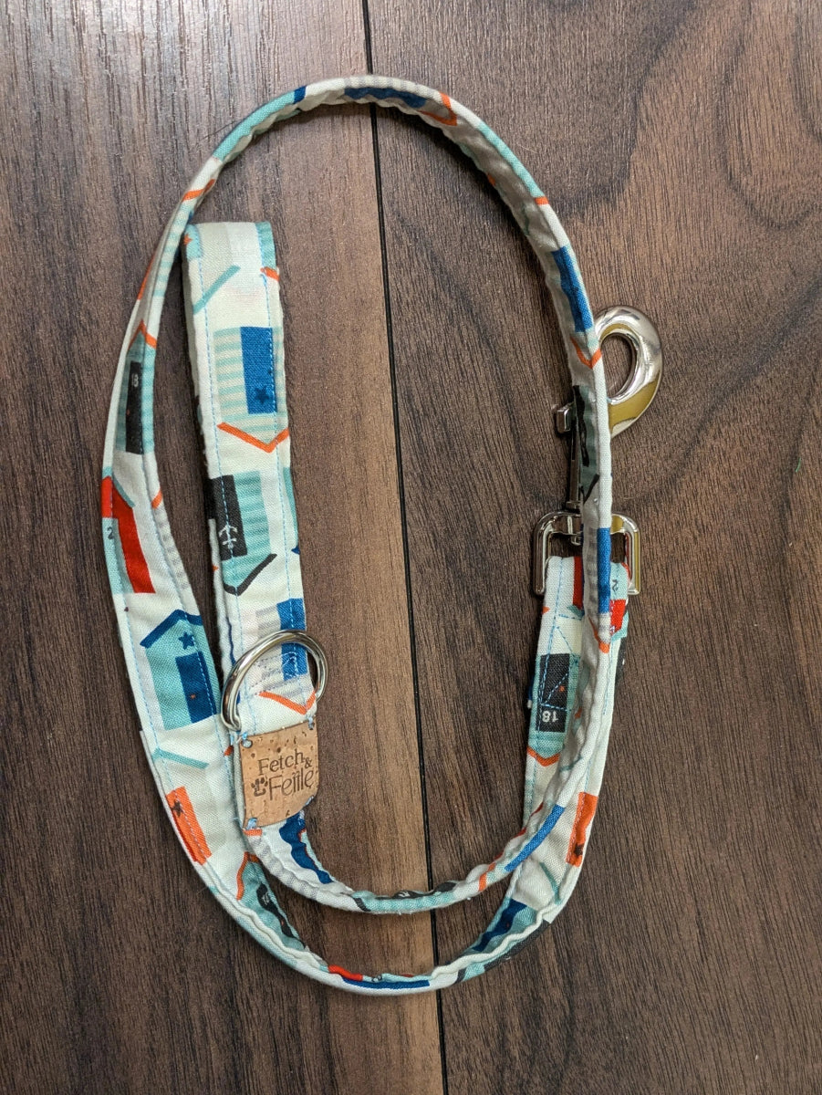 Short dog leash - beach huts (3 foot) - Fetch & Fettle