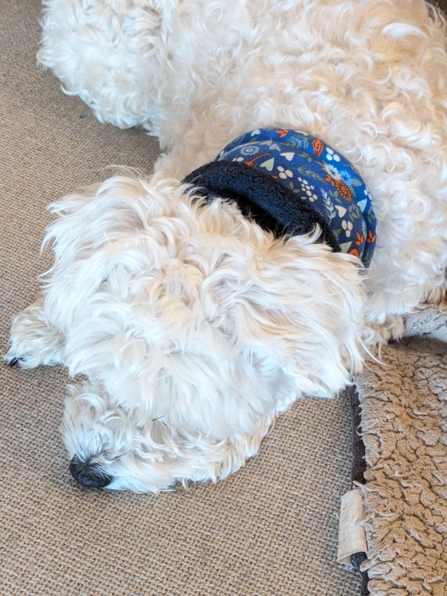 Blue heart upcycled Dog Scarf - Fetch & Fettle