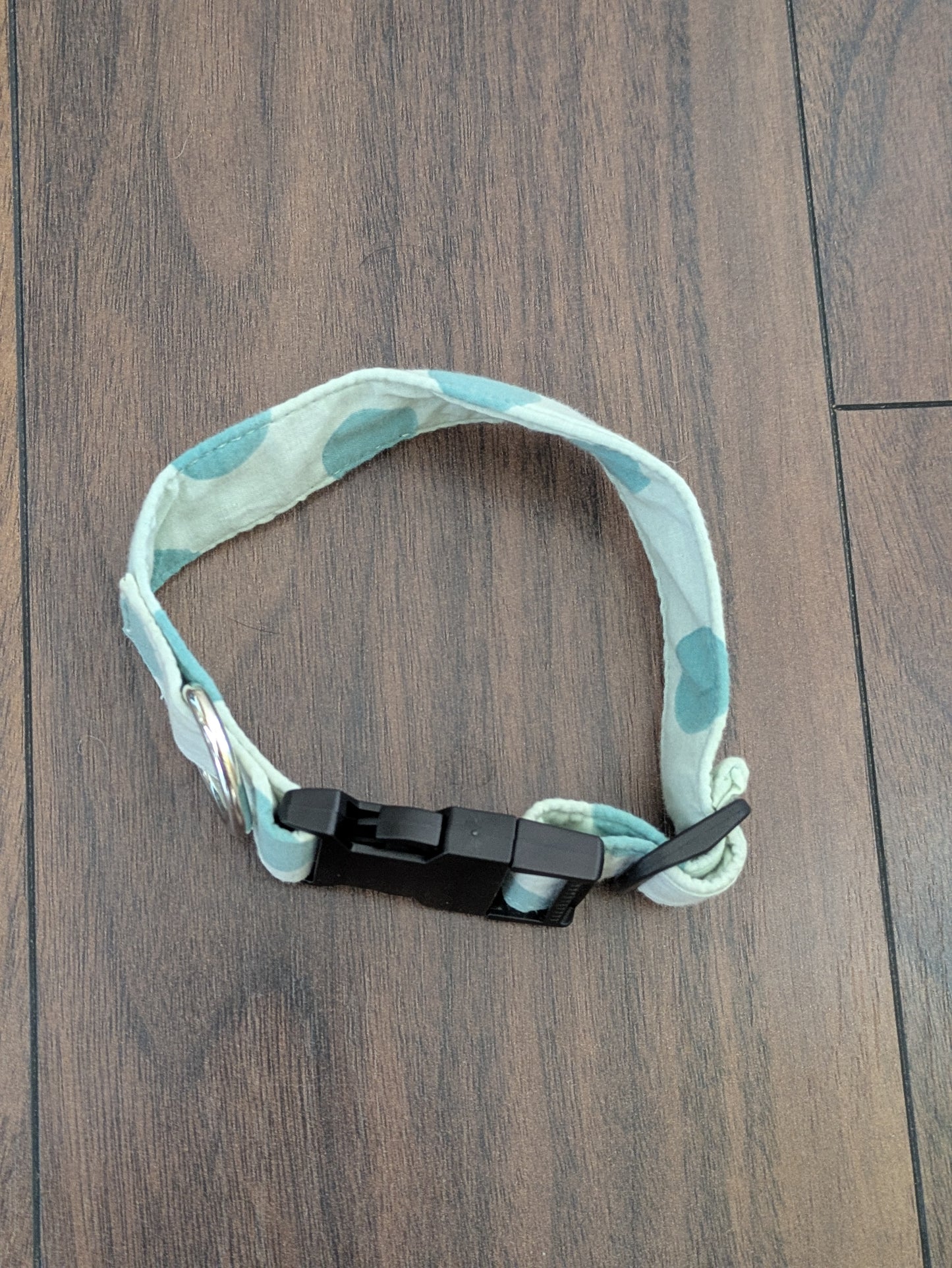 Dotty green - upcycled dog collar (small)