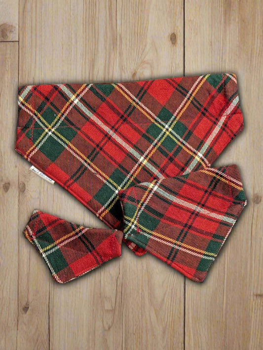 Red Plaid Dog Bandana