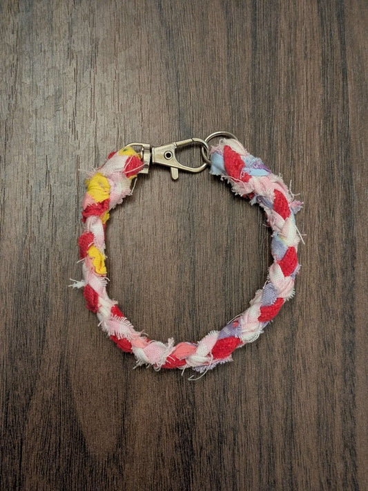 Eco friendly rag rope dog house collar - XS - handmade and upcycled from old fabrics