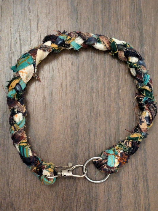 Boho dog house collar, Medium dogs, upcycled eco friendly