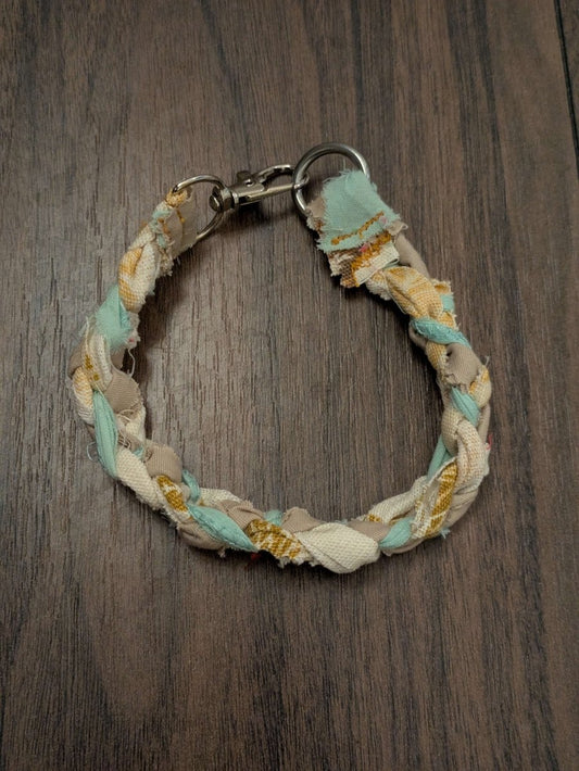 Unique handmade dog house collar upcycled from fabric scraps