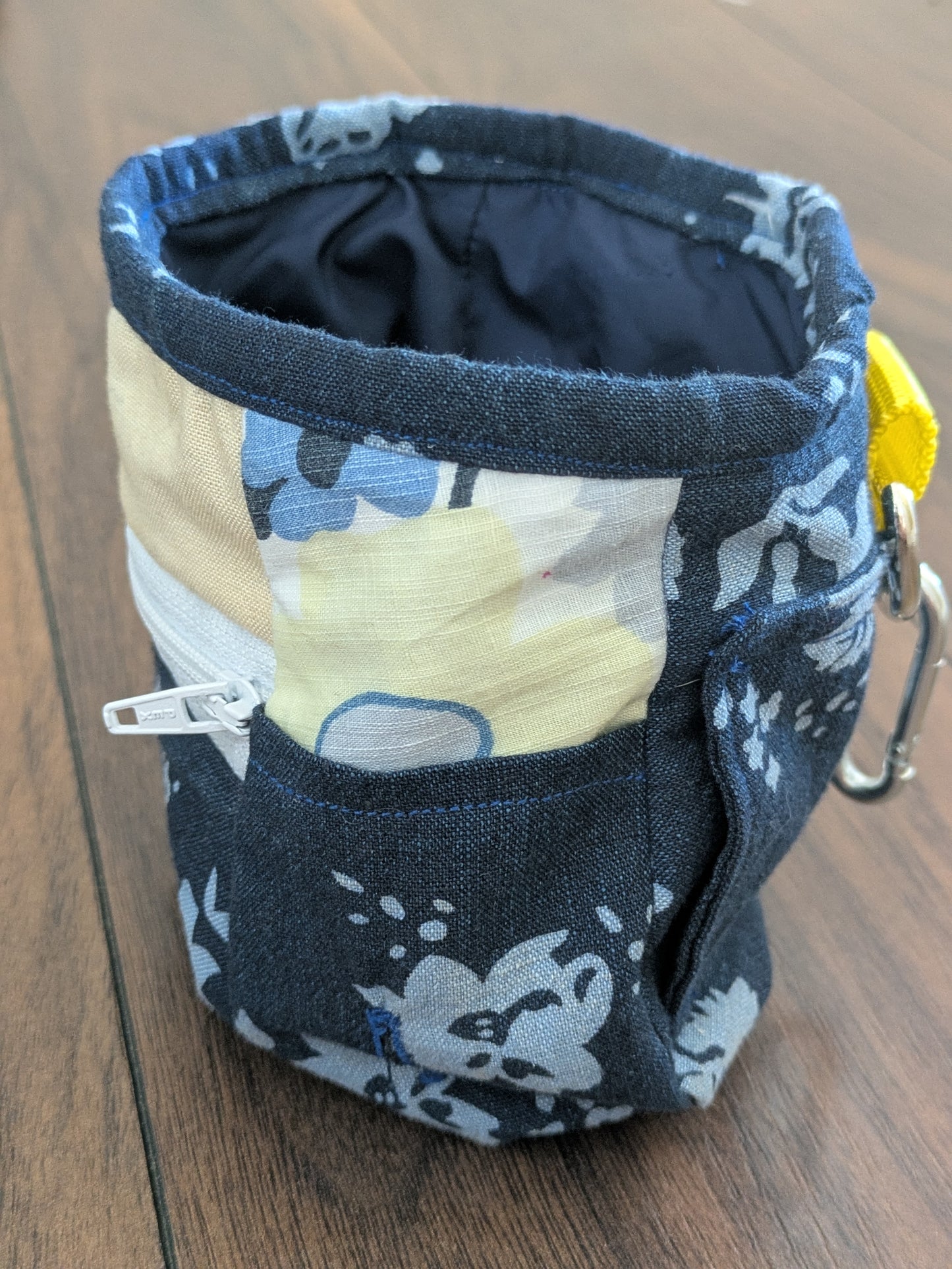 Floral denim - dog treat pouch