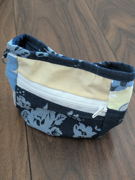 Floral denim - dog treat pouch