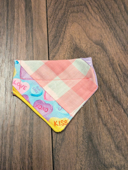Love heart pastel dog bandana - XS