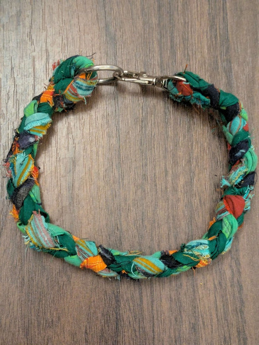 Small dog house collar (upcycled) eco friendly made from soft fabric scraps